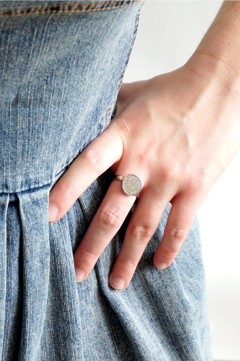 Bague paillettes or