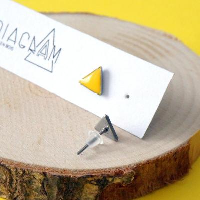Bo clou mini triangles jaune