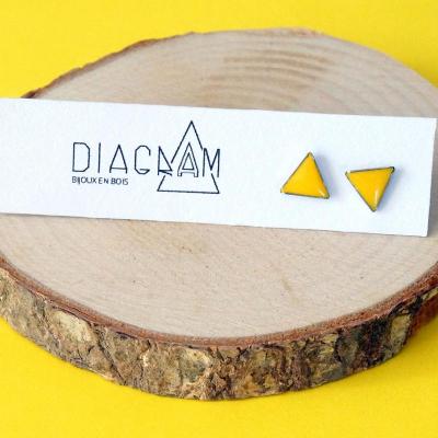 Bo clou mini triangles jaune