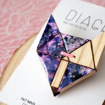 Broche loup galaxie