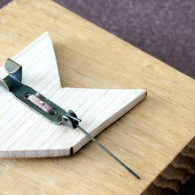 Broche renard marron motif cuivre dos