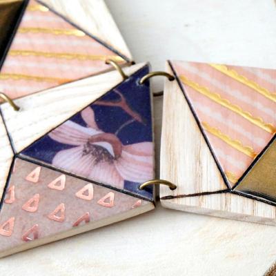 Collier 3losanges rose or