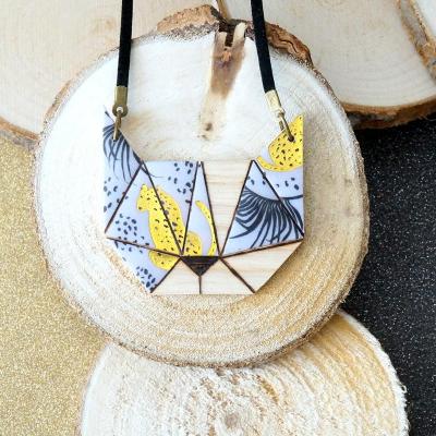 Collier chat blanc panthère or