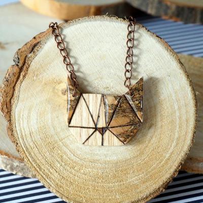 Collier mini chat lie ge marbre or