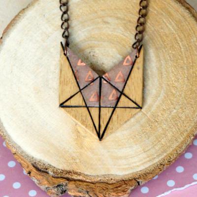 Collier mini renard rose trangle