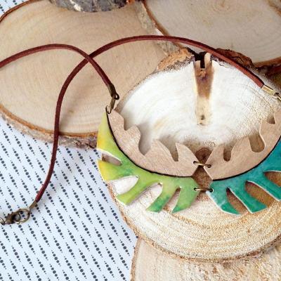 Collier tropical jaune vert