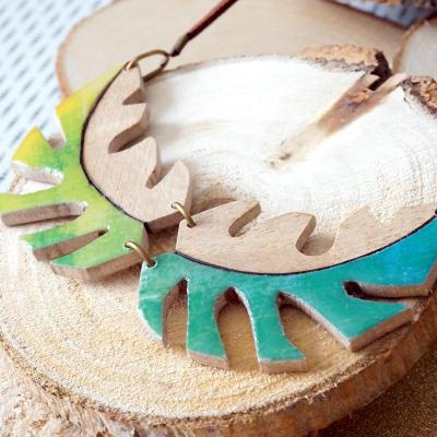 Collier tropical jaune vert