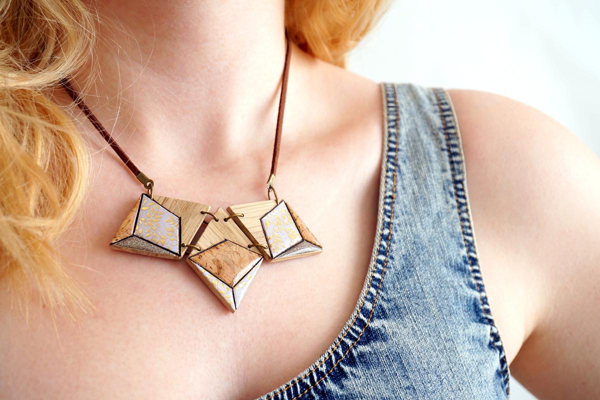 Collier x3 petits losanges beige
