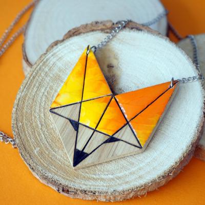 Renard orange jaune peinture collage 2