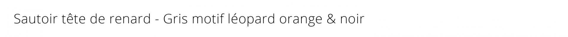 Titre sautoir renard gris le o orange noir